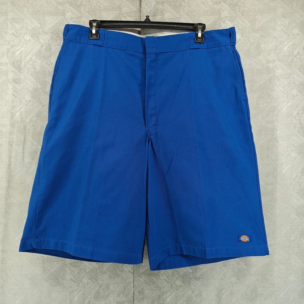 Dickies Loose Fit Shorts Men 42 Blue Flat Front Workwear Casual Skate Streetwear